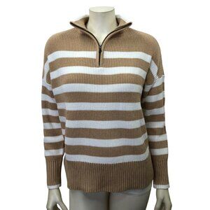 Lands' End Women's Quarter Zip Cotton Sweater‎ Sm NWT